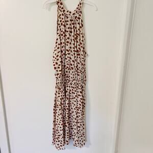 Silk & Salt Halter Neck Dress Womens Size Medium Brown White